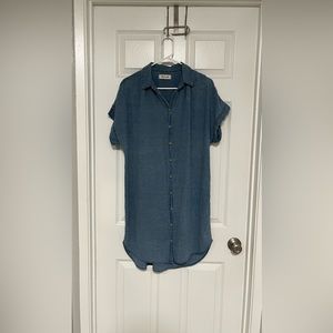 Madewell chambray short sleeve mini dress